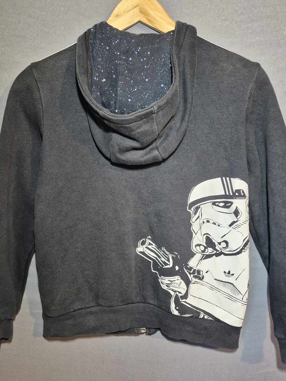 Star Wars x Adidas 'Storm Trooper' 2009 Boys M Black Zip-Up Hoodie Jacket